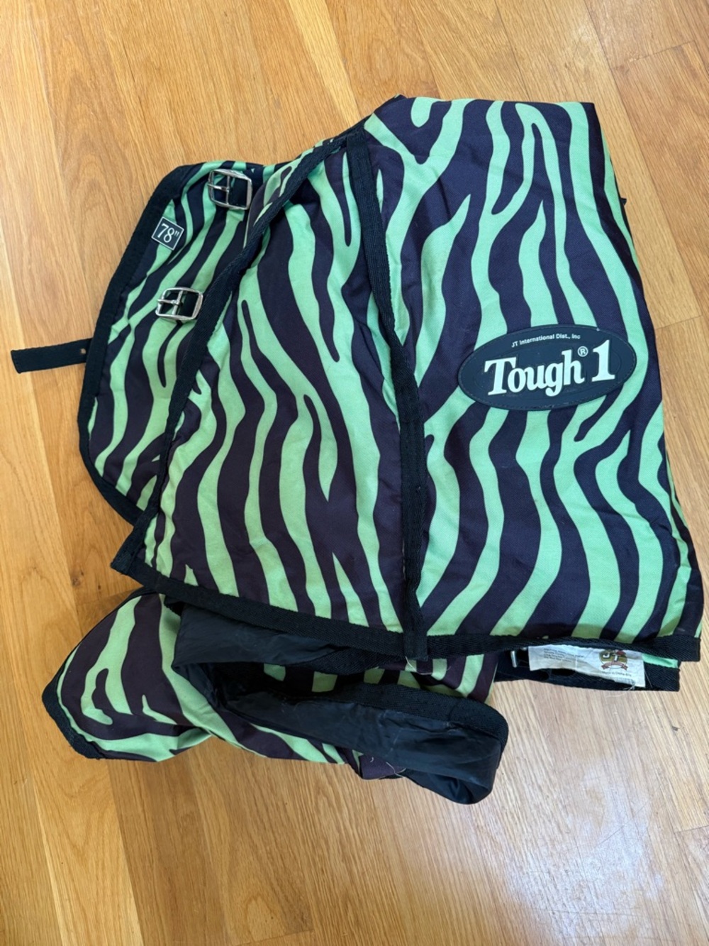Tough 1 Lime / Black plum Zebra Print Horse turnout sheet size 78 read note
